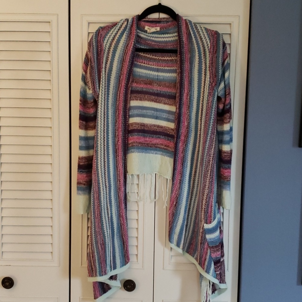 Billabong high-low open poncho sweater